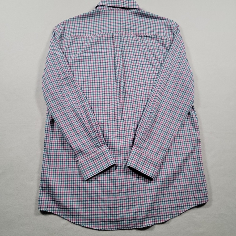 Johnnie-O Stan Prep-Formance Button Down Shirt Large Strawberry Plaid Stretch - Picture 10 of 11